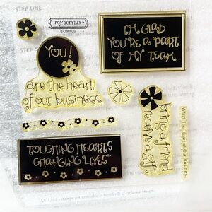 My Acylix The Heart of Our Business Inspirational Stamp Set in Black